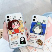 Holograma Kawaii Totoro de Spirited Away Ghibli Miyazaki Funda y vinilo para iPhone anime kawaii