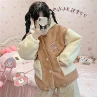 Bluza z kapturem w stylu Harajuku z misiem kawaii niedźwiedź kawaii