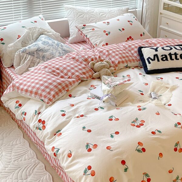 Kawaii Colorful Love Heart Print Bedding Set Bedding Set kawaii