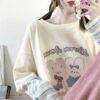 Harajuku Cartoon Rabbit Print Long Sleeve T-Shirt Female Shirt kawaii