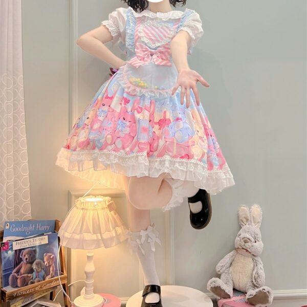 Kawaii Sweet Square Collar Lolita Dress JSK kawaii