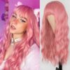 Long Mix Pink Lolita Wigs Gold Wigs kawaii