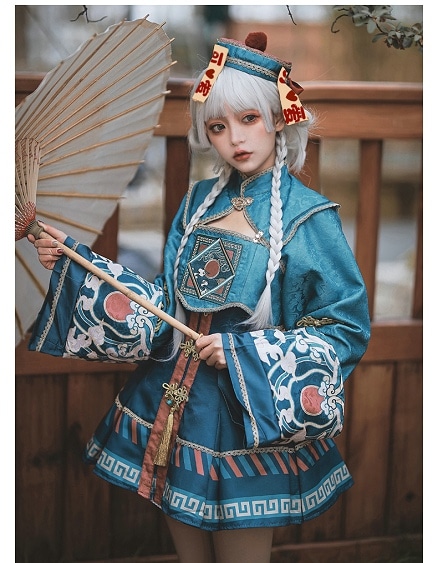 Easter Chinese Style Sweet Zombie Cosplay Loli Dress Set
