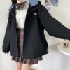Kawaii Mori Girl Style Bear Plus Velvet Hooded autumn kawaii