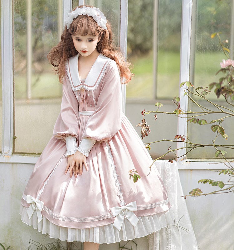 Cute Bunny Ears Long Sleeve Lolita Dress autumn kawaii