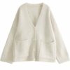 Soft Girl Style White Knitted Cardigan Cardigan kawaii