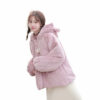 Cute Japanese Soft Girl Style Pink Short Coat cotton coat kawaii