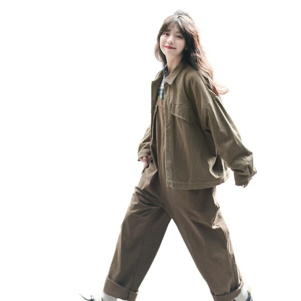 Japanese Loose Wide-leg overalls Hong Kong Style kawaii