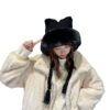Kawaii Kitty Ears Plush Wooly Hat Hood Kitty kawaii