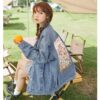 Korean Style Girl Short Denim Jacket autumn kawaii