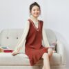 Fashion Girl Fake Two-Piece Knitted Dress autumn kawaii