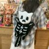 Funny Halloween Black Goblin Skull Plush Backpack Black Goblin kawaii