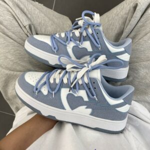 Ins Style Girl Blue Platform Sneakers College kawaii