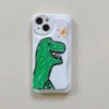 Kawaii Graffiti Green Dinosaur iPhone Case Cartoon kawaii
