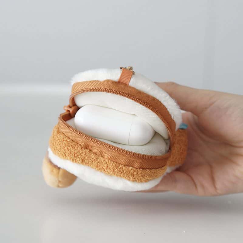 Cute Plush Cartoon Takoyaki Storage Bag airpods2 kawaii