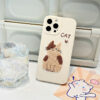 Kawaii Cute Embroidered Cat iPhone Case autumn kawaii