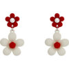 Cute Simple Red Flower Earrings 925 silver kawaii