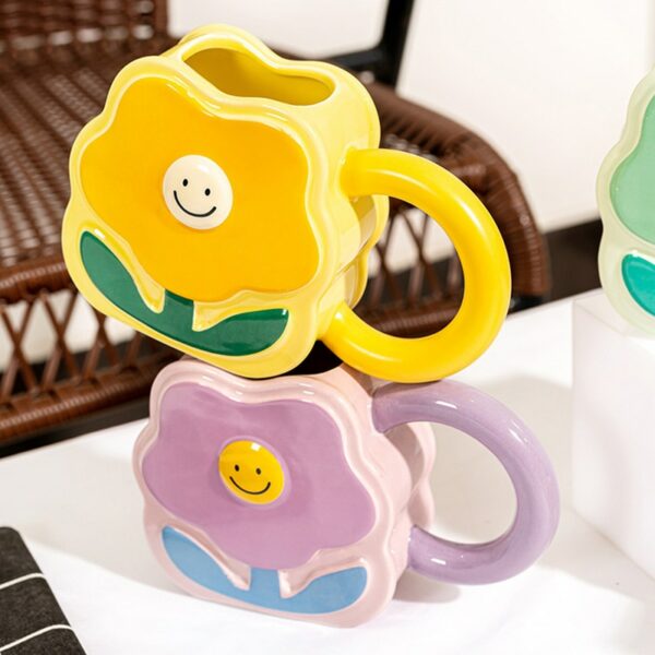 Cute Creative Flower Ceramic Mug Ceramic Mug kawaii