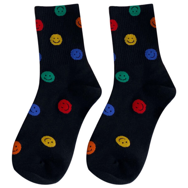 Japanese Cute Colorful Smiley Mid-tube Socks All-match kawaii