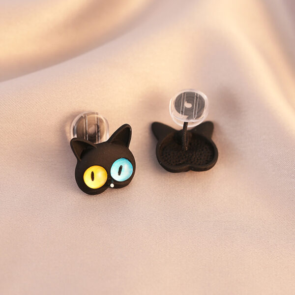 Japanese Cute Black Cat Earrings Cat kawaii