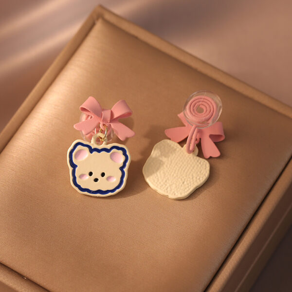 Kawaii Sweet Pink Bow Earrings bear kawaii