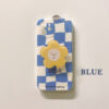 Blue Checkerboard Flower iPhone Case Checkerboard kawaii