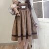 Kawaii Vintage Bear Corduroy Dress autumn kawaii