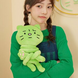 かわいい小さな緑の猫人形メッセンジャーバッグクリエイティブカワイイ