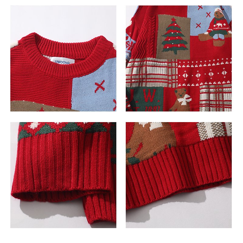 일본 레트로 크리스마스 베어 크루넥 스웨터 3