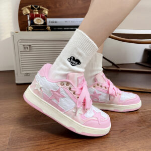 Pink Star Platform Sneakers rosa kawaii