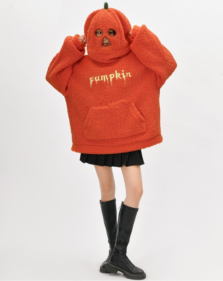 Funny Halloween Orange Pumpkin Pullover Sweatshirt