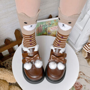 Милые туфли Лолиты из бархата на толстой подошве в японском стиле японский кавайный