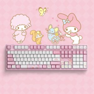 لوحة المفاتيح الميكانيكية Kawaii Pink Aesthetic My Melody كاواي لطيف