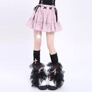 Sweet Ballet Style Pink Strappy Skirt ballet style kawaii