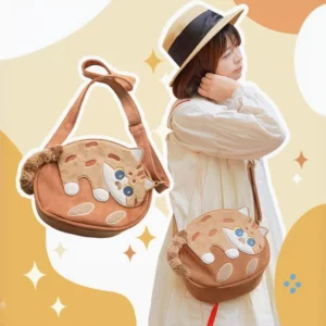 Kawaii Pluche Tabby Kat Borduurwerk Crossbody Tas Kat kawaii Kawaii Pluche Tabby Kat Borduurwerk Crossbody Tas Kat kawaii